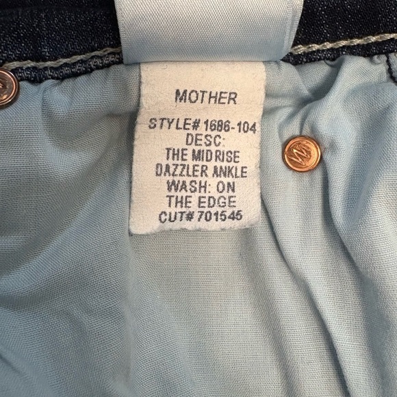 MOTHER The Mid Rise Dazzler Ankle in On The Edge Medium Blue Wash Size 27 - Picture 12 of 14